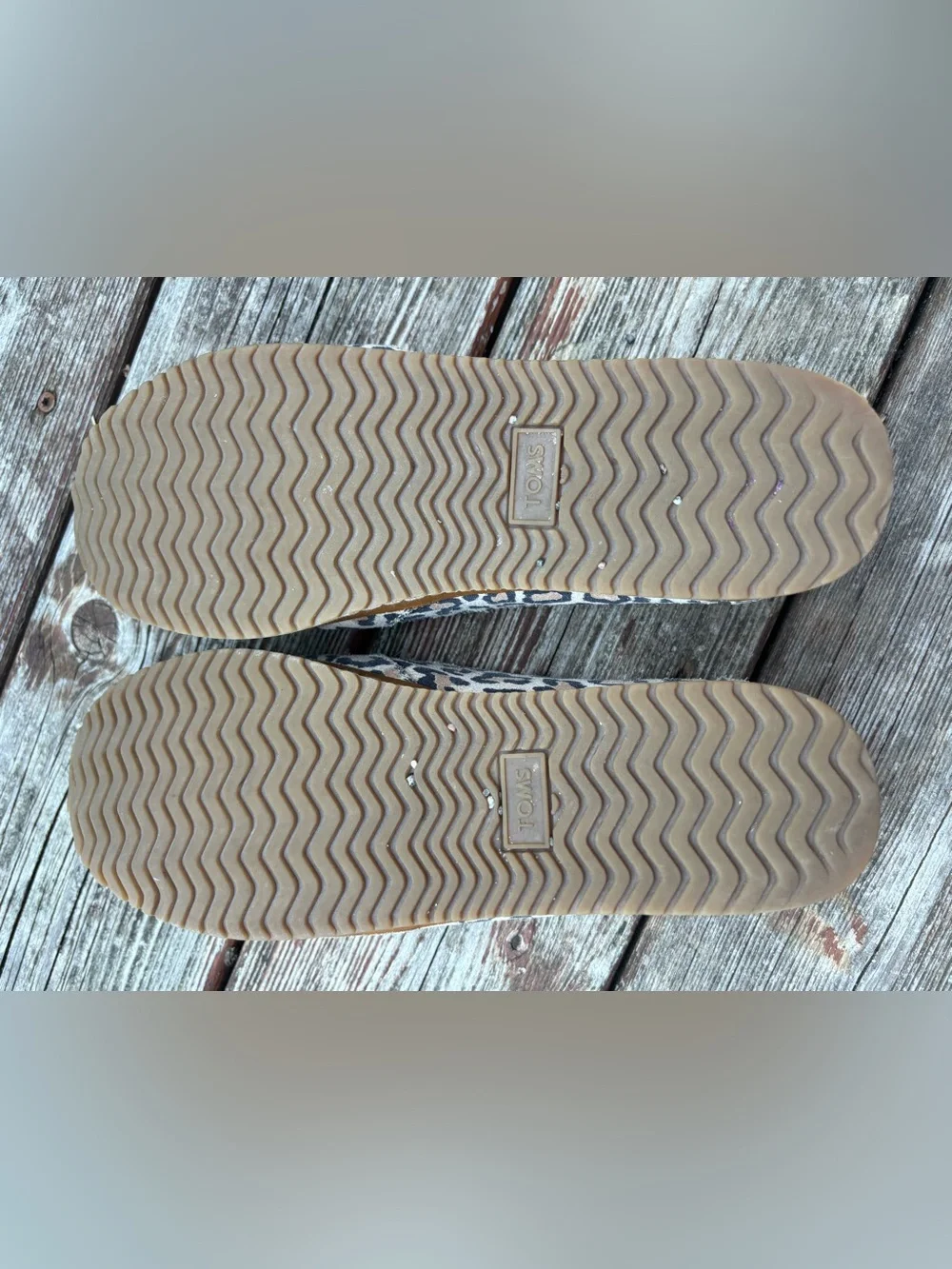 Sz 8.5 TOMS Palma Leather Slip-ons Tan Leopard Espadrilles